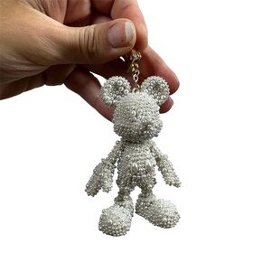 DISNEY X BAUBLEBAR White Beaded Mickey Mouse Bag Charm